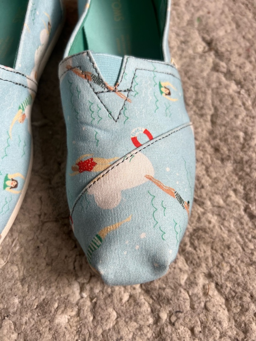 TOMS Blue Glow Swimmers Alpargata Slip On Canvas Shoes Women's 8.5 - Picture 10 of 13